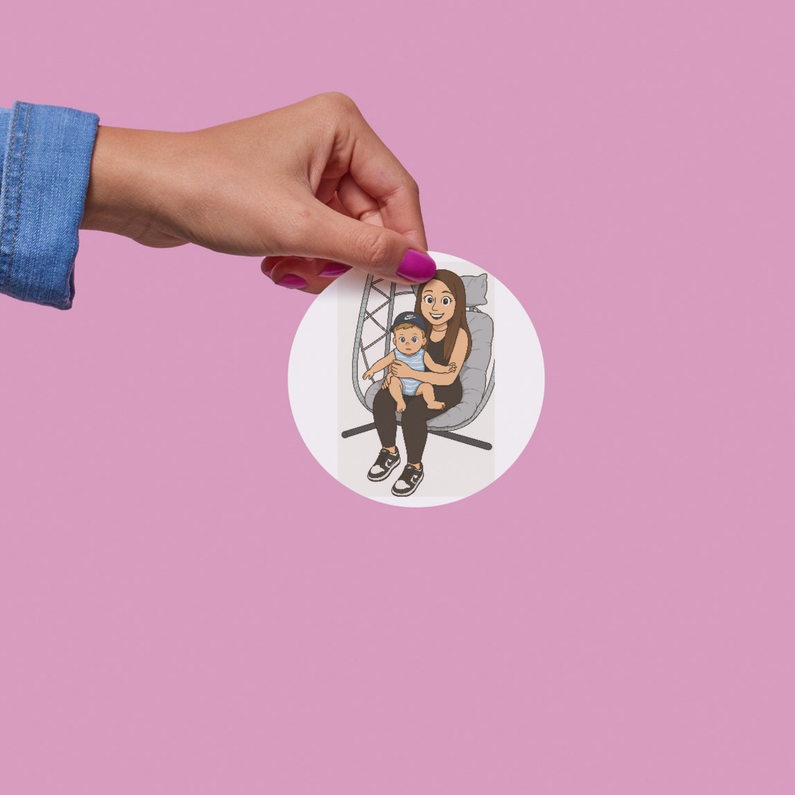 Personalized Cartoon Stickers From Your Photo – Custom Waterproof Glossy Stickers, 2 Pack + Digital Download