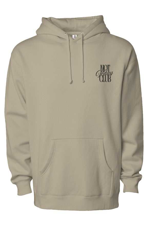 Not Today Club Hoodie – Luxury Heavyweight Embroidered Anxiety Relief Hoodie